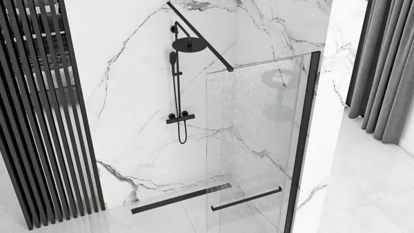 REA WALK-IN CORTIS BLACK 120 transparent