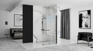 REA WALK-IN CORTIS BLACK 120 transparent