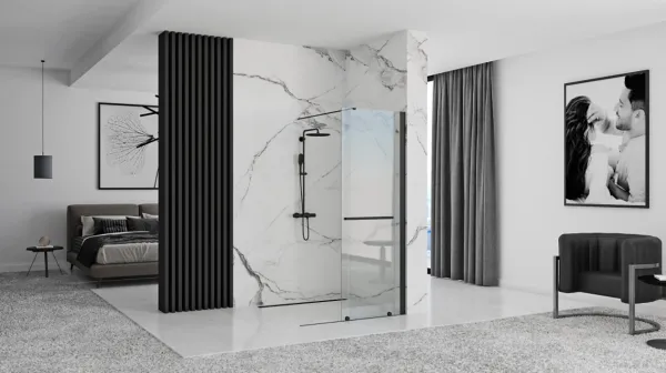 REA WALK-IN CORTIS BLACK 120 transparent