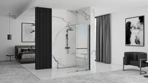 REA WALK-IN CORTIS BLACK 120 transparent