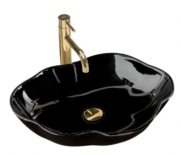 REA PEARL 52x38 BLACK pultové umývadlo
