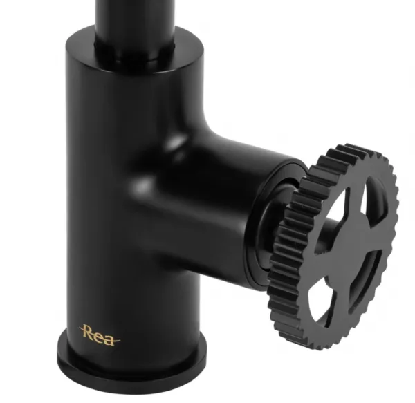 REA VERTIGO SIDE black umývadlová stojaca batéria