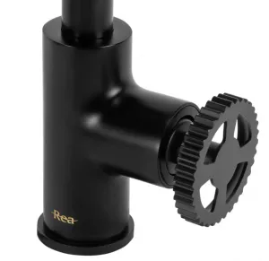 REA VERTIGO SIDE black umývadlová stojaca batéria