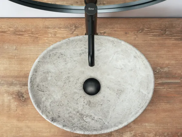 REA SOFIA LIGHT STONE 41x35 pultové umývadlo