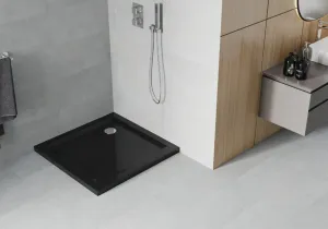 Sprchová vanička Mexen Slim čierna 80x80 cm + sifón