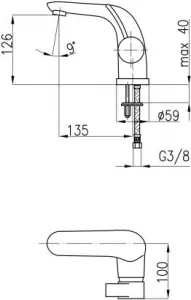KFA MALACHIT umývadlová stojaca batéria s rohovými ventilmi