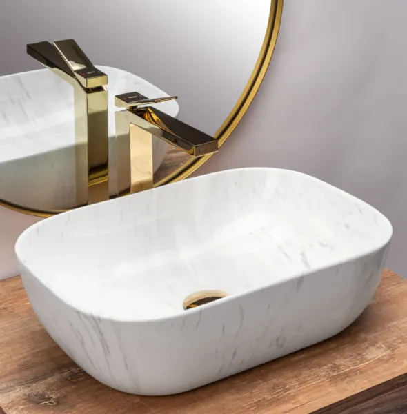 REA DUET LIGHT GOLD HIGH umývadlová stojaca batéria
