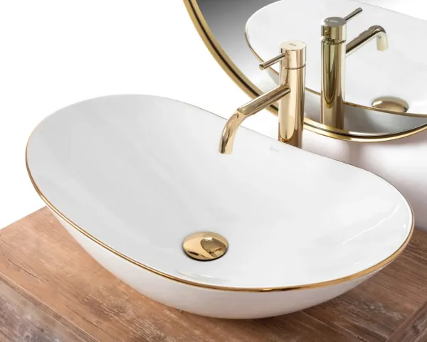 REA ROYAL 63x36 GOLD EDGE pultové umývadlo
