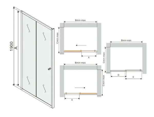 Sprchové dvere MEXEN Apia 110cm čierne