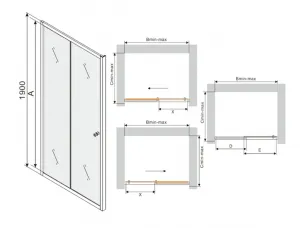 Sprchové dvere MEXEN Apia 110cm čierne