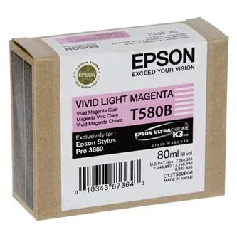 Epson T580B00 svetlo purpurová (light magenta) originálna cartridge