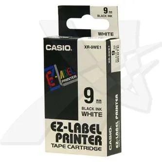 Casio XR-9WE1, 9mm x 8m, čierna tlač/biely podklad, originálna páska