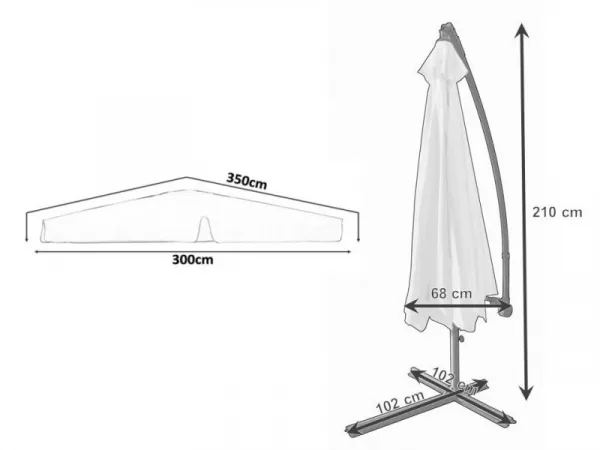 Profitent Slnečník ROMA, 350cm, béžový
