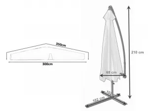 Profitent Slnečník ROMA, 350cm, béžový