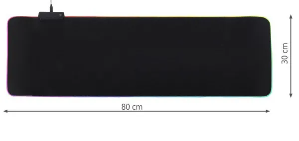 ISO Herná LED podložka pod myš a klávesnici 80x30 cm