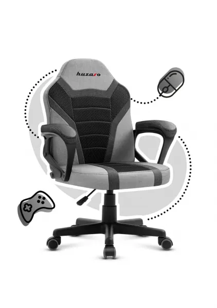 Detská herná stolička HUZARO RANGER 1.0 GREY MESH