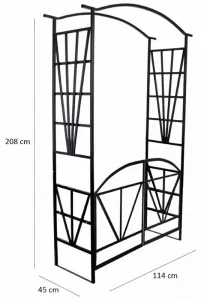 ZÁHRADNÁ PERGOLA S BRÁNOU 114 X 45 X 208 CM