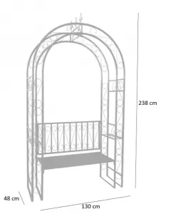 ZÁHRADNÁ PERGOLA S LAVIČKOU 130 X 48 X 238 CM