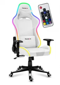 JAKS Herné kreslo polohovateľné otočné Huzaro Force 6.2 RGB biele