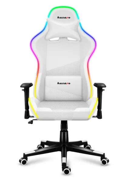 JAKS Herné kreslo polohovateľné otočné Huzaro Force 6.2 RGB biele