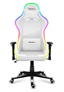 JAKS Herné kreslo polohovateľné otočné Huzaro Force 6.2 RGB biele