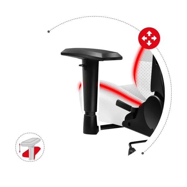 JAKS Herné kreslo polohovateľné otočné Huzaro Force 6.2 RGB biele