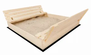 Profitent Uzatvarateľné pieskovisko s lavičkami 150x150cm +agrotextília+krycia plachta