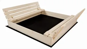 Profitent Uzatvarateľné pieskovisko s lavičkami 150x150cm +agrotextília+krycia plachta