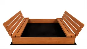 Profitent Uzatvárateľné impregnované pieskovisko s lavičkami 146x138x20 +agrotextília+krycia plachta