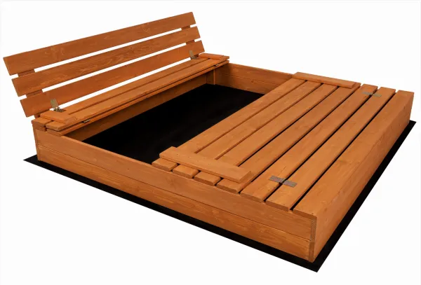 Profitent Uzatvárateľné impregnované pieskovisko s lavičkami 146x138x20 +agrotextília+krycia plachta