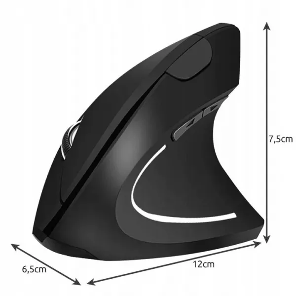 MALATEC Ergonomická vertikálna bezdrôtová myš čierna Izoxis 21799