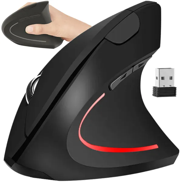 MALATEC Ergonomická vertikálna bezdrôtová myš čierna Izoxis 21799