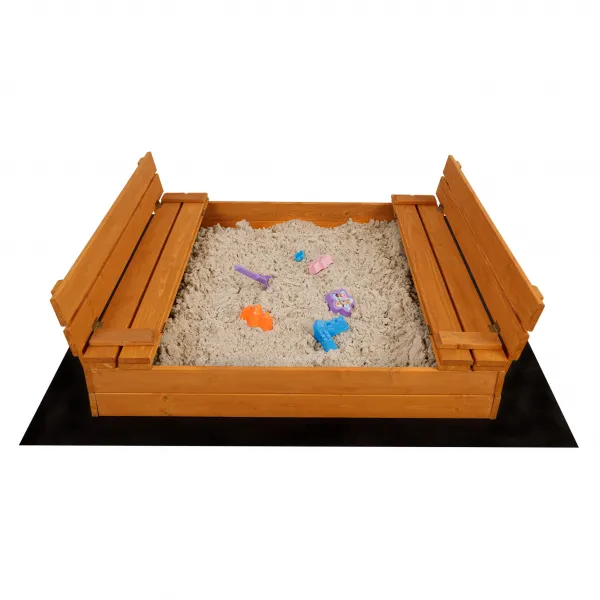 Profitent Uzatvárateľné impregnované pieskovisko s lavičkami 120x120cm + agrotextília+krycia plachta