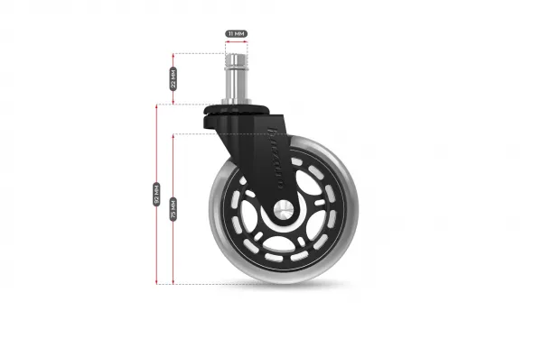 HUZARO Kolieska na kreslo CASTERS 2.0 BLACK