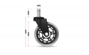 HUZARO Kolieska na kreslo CASTERS 2.0 BLACK