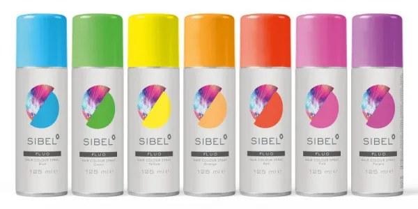 Sibel Farebný sprej na vlasy - 125 ml - FLUO - modrý P001145