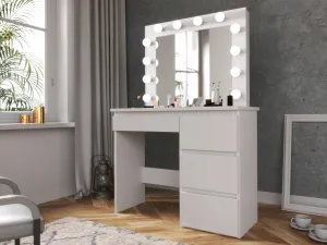 JAKS Toaletný stolík Hollywood Premium s LED osvetlením TL08 White