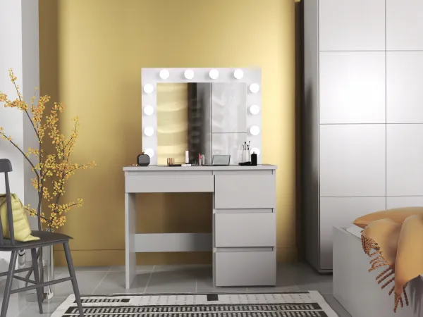 JAKS Toaletný stolík Hollywood Premium s LED osvetlením TL08 White