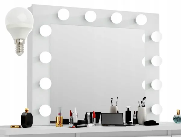 JAKS Toaletný stolík Hollywood Premium s LED osvetlením TL08 White