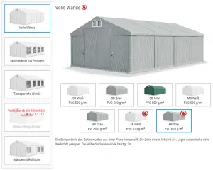 MONTOVANÁ MOBILNÍ HALA PVC 4X6X2M CELOROČNÁ POLAR+ 620G/M2 FR