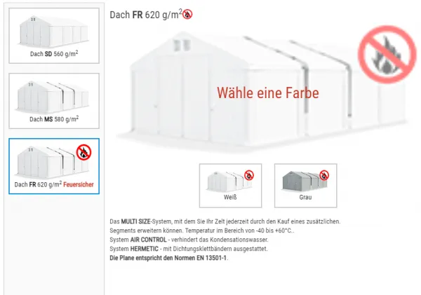 MONTOVANÁ MOBILNÍ HALA PVC 4X6X2M CELOROČNÁ POLAR+ 620G/M2 FR
