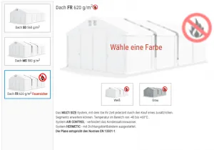 MONTOVANÁ MOBILNÍ HALA PVC 4X6X2M CELOROČNÁ POLAR+ 620G/M2 FR