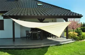 JAKS Nepremokavá slnečná plachta 4 x 4 x 4 m béžová 5902367973575