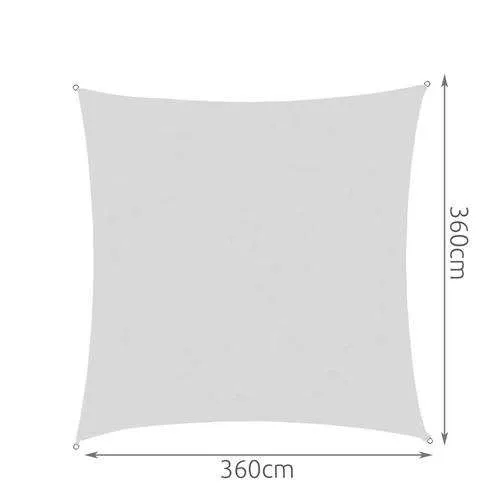JAKS Nepremokavá slnečná plachta 3,6 x 3,6 m šedá
