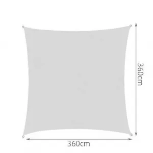 JAKS Nepremokavá slnečná plachta 3,6 x 3,6 m šedá
