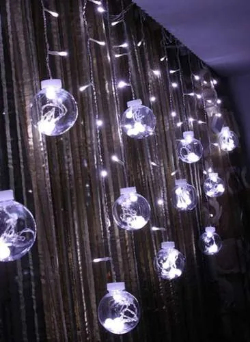JAKS Led vianočné osvetlenie gule studena biela