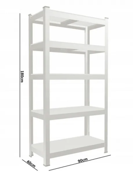 JAKS KOVOVÝ BEZSKRUTKOVÝ REGÁL POZINK 180x90x40 CM, NOSNOSŤ 875 KG GWI0878
