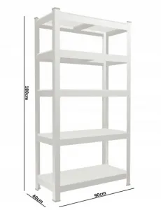 JAKS KOVOVÝ BEZSKRUTKOVÝ REGÁL POZINK 180x90x40 CM, NOSNOSŤ 875 KG GWI0878