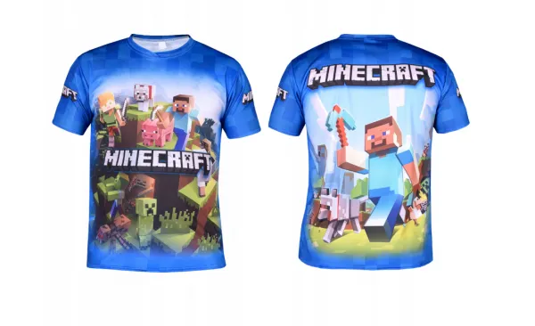 JAKS Detské tričko modré Minecraft Rozmery: 152