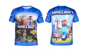 JAKS Detské tričko modré Minecraft Rozmery: 152